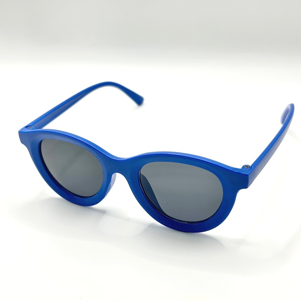 Blue Sunglasses Kids OS Blue Round Frame UV Protection Summer Beach Vacation